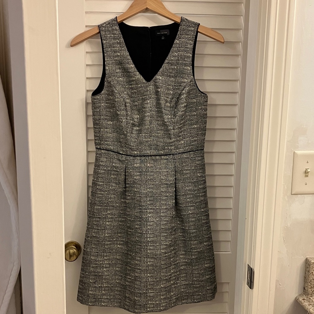 The Limited Black and Gray Textured Mini Dress